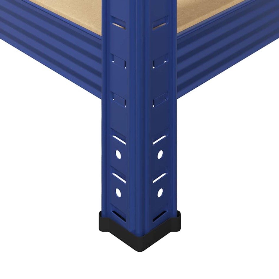 Estanterías de 5 baldas 2 uds madera contrachapada y acero