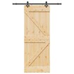 Puerta corredera con herrajes madera maciza de pino 80x210 cm