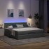 Estructura cama otomana colchón tela gris oscuro 160x200