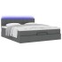 Estructura cama otomana colchón tela gris oscuro 160x200