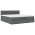 Estructura cama otomana colchón tela gris oscuro 160x200