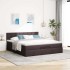 Estructura cama otomana colchón tela marrón oscuro 160x200