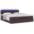 Estructura cama otomana colchón tela marrón oscuro 160x200