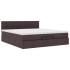 Estructura cama otomana colchón tela marrón oscuro 160x200