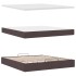 Estructura cama otomana colchón tela marrón oscuro 160x200