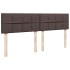 Estructura cama otomana colchón tela marrón oscuro 160x200