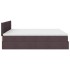 Estructura cama otomana colchón tela marrón oscuro 160x200