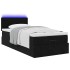 Cama otomana con colchón y luces LED terciopelo negro