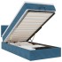 Cama otomana con colchón y LED terciopelo azul oscuro 80x200