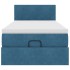 Estructura de cama otomana colchón terciopelo azul