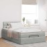 Estructura cama otomana colchón terciopelo gris claro