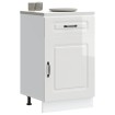 Mueble bajo cocina Kalmar madera ingeniería blanca alto brillo