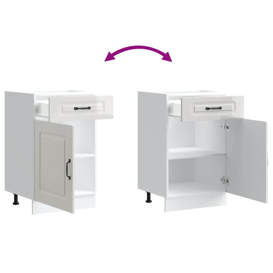 Mueble bajo cocina Kalmar madera ingeniería blanca alto