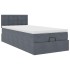 Estructura cama otomana colchón terciopelo gris