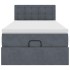 Estructura cama otomana colchón terciopelo gris