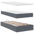 Estructura cama otomana colchón terciopelo gris
