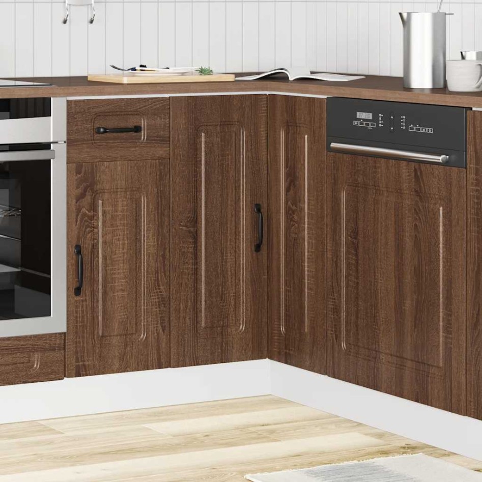 Mueble bajo esquinero de cocina Kalmar marrón