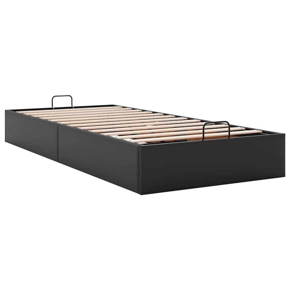 Estructura de cama otomana sin colchón negro 100x200