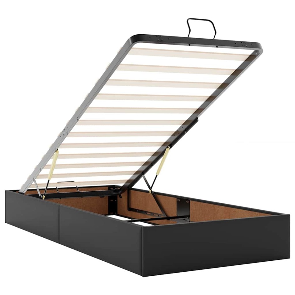 Estructura de cama otomana sin colchón negro 100x200