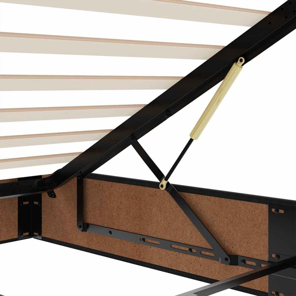 Estructura de cama otomana sin colchón negro 100x200