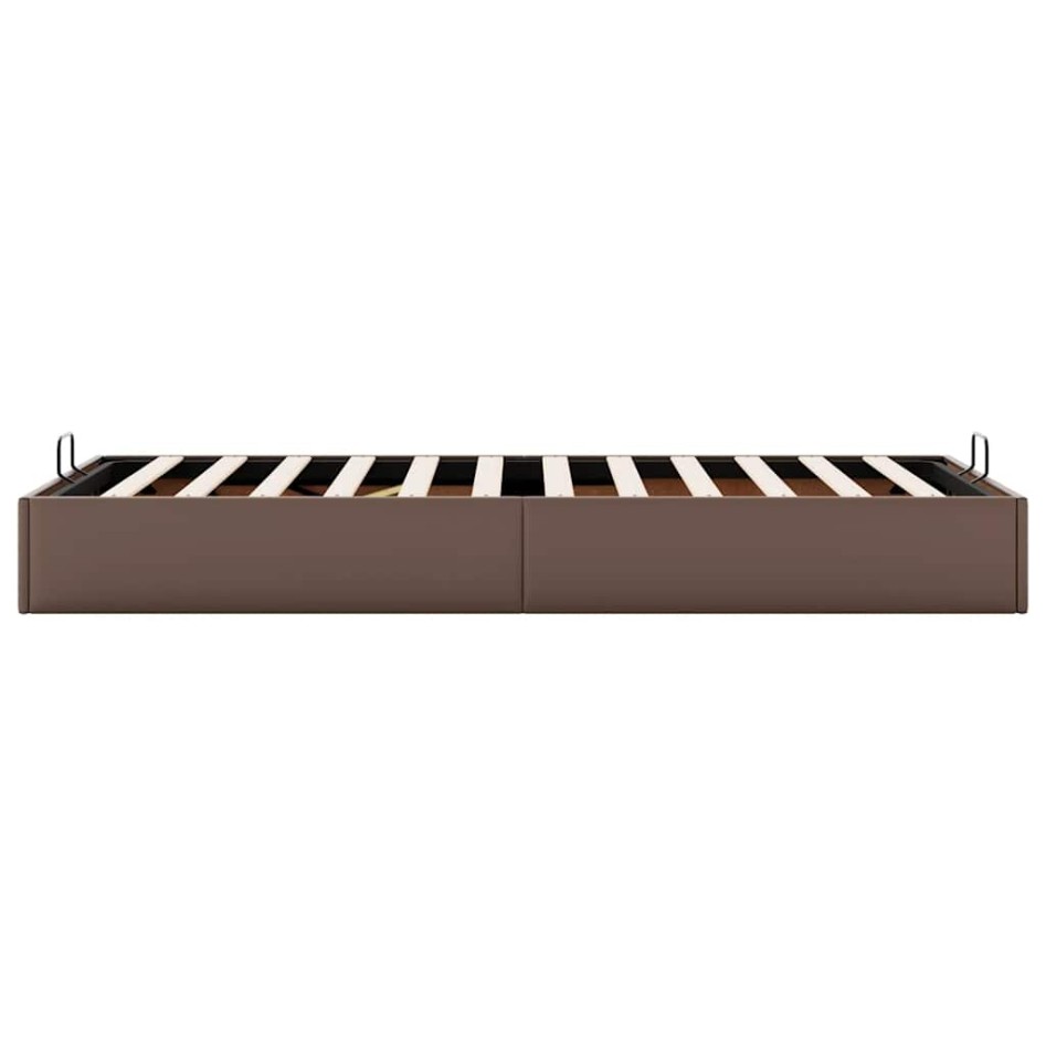 Estructura de cama otomana sin colchón marrón