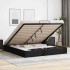 Estructura de cama otomana sin colchón negro 180x200