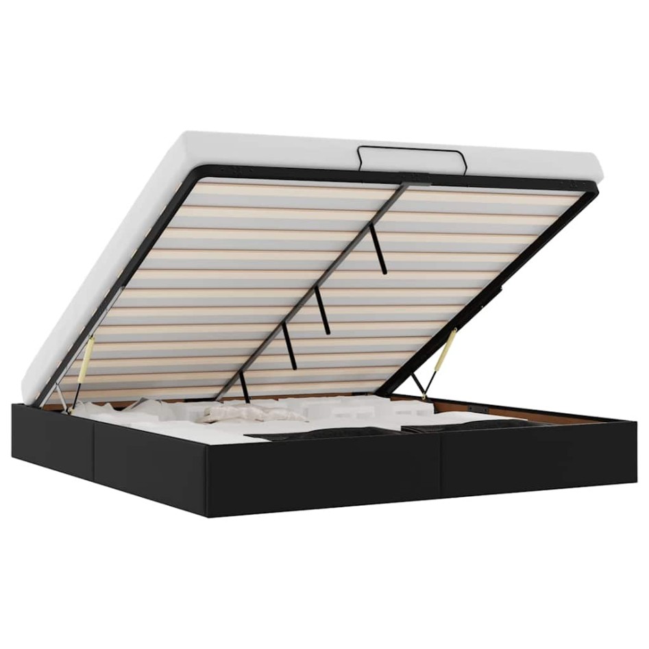 Estructura de cama otomana sin colchón negro 180x200