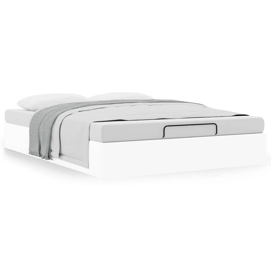 Estructura de cama otomana sin colchón blanco