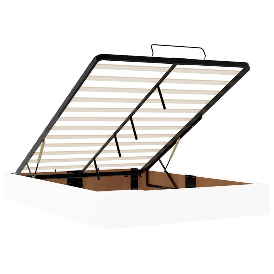 Estructura de cama otomana sin colchón blanco