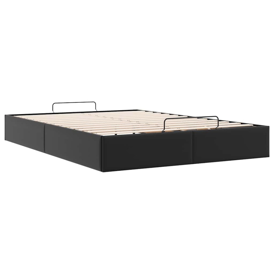 Estructura de cama otomana sin colchón negro 140x190