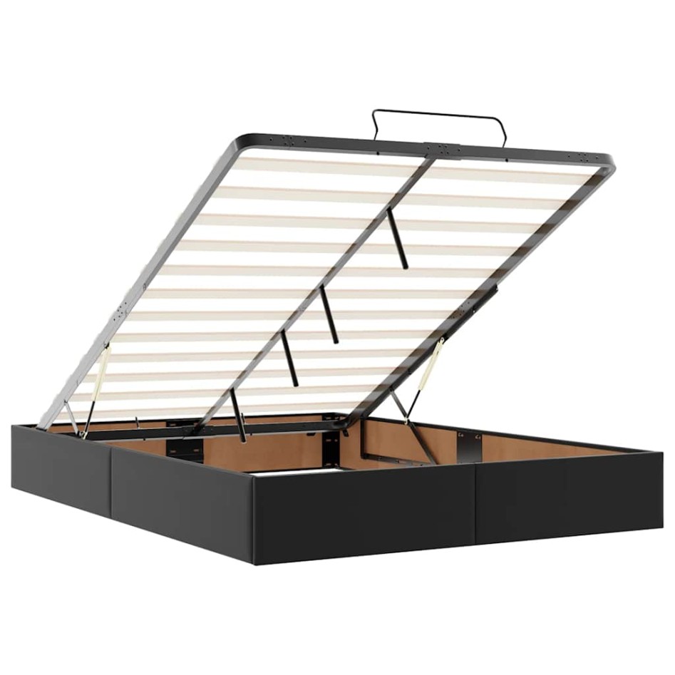 Estructura de cama otomana sin colchón negro 140x190