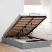 Estructura de cama otomana sin colchón tela gris claro