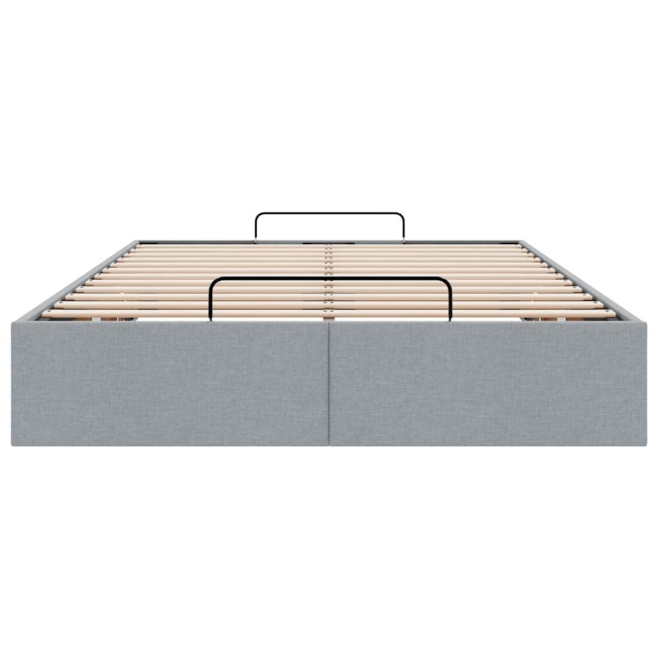 Estructura de cama otomana sin colchón tela gris