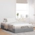Estructura de cama otomana sin colchón gris claro