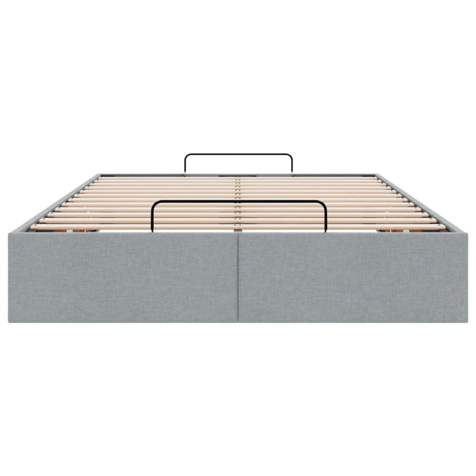 Estructura de cama otomana sin colchón gris claro