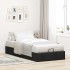 Estructura de cama otomana sin colchón tela negro