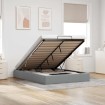 Estructura cama otomana sin colchón tela gris claro 140x190 cm