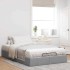 Estructura cama otomana sin colchón tela gris claro 140x190