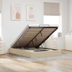 Estructura de cama otomana sin colchón tela crema 140x190cm