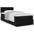 Estructura de cama otomana colchón terciopelo negro