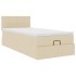 Cama otomana con colchón crema 90x200 cm