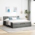 Estructura cama otomana colchón tela gris oscuro 160x200