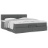 Estructura cama otomana colchón tela gris oscuro 160x200
