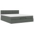 Estructura cama otomana colchón tela gris oscuro 160x200