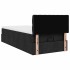Cama otomana con colchón tela negra 100x200