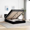 Cama otomana con colchón negra 140x190 cm tela