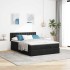 Cama otomana con colchón negra 140x190 cm
