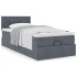 Estructura cama otomana colchón terciopelo gris