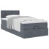 Estructura cama otomana colchón terciopelo gris