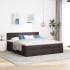 Estructura cama otomana colchón tela marrón oscuro 160x200